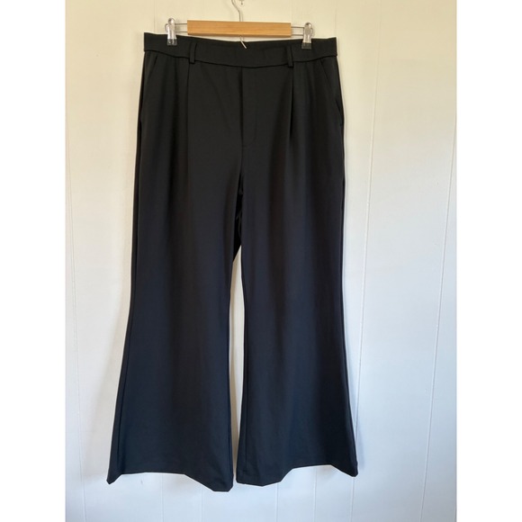 Halara Black High Waisted Wide Leg Pleated Trousers Business Casual Pants XL 34W - Picture 3 of 8
